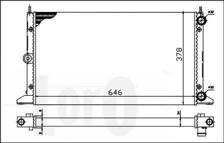 Радіатор охолодження двигуна VW Sharan/Seat Alhambra/Ford Galaxy 1.8-2.8/1.9TDI 95-10 DEPO 017-017-0027 (фото 1)