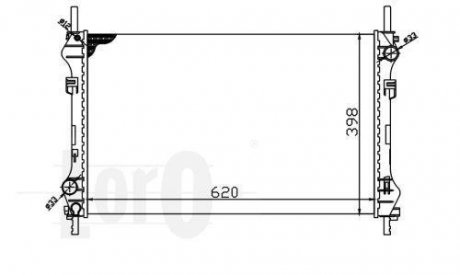 Радіатор охолодження двигуна Transit 2.4 D 00-06 DEPO 017-017-0033