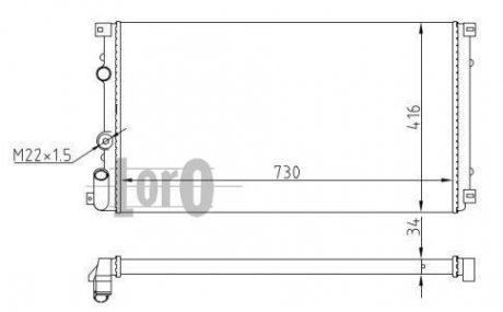 Радіатор води Master/Movano II 1.9/2.2/ dCi 97> (730x415x23) термовикл. DEPO 0420170025