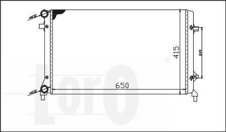 Радіатор води Caddy III 2.0SDI/1.4i/1.6i /Golf/Octavia (+/- AC) (650x398x26) DEPO 0530170018