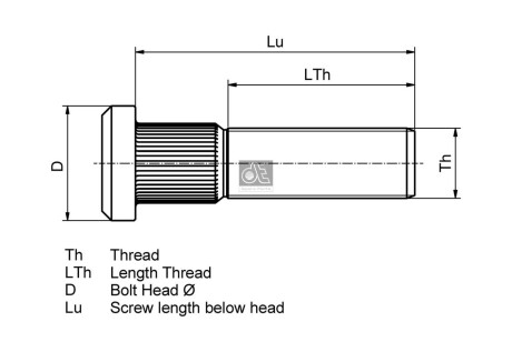 Болт кріплення колеса DT 512110