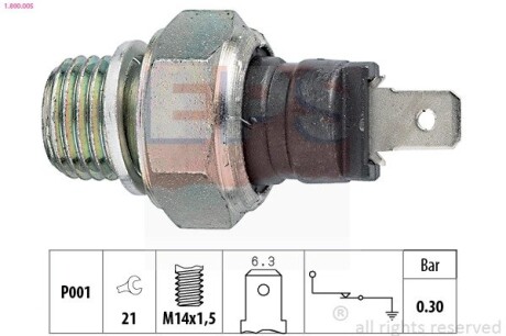 Датчик давления масла 1.3 8V ar,1.7 16V ar Alfa Romeo 33 83-95 EPS 1.800.005