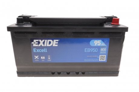 АКБ 6СТ-95 R+ (пт800) (необслуж) EXCELL EXIDE EB950