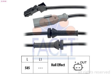 Датчик швидкості (ABS) FACET 21.0144