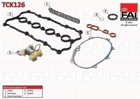 К-кт ланцюга ГРМ (повний) Skoda Octavia 2.0FSI 04-/VW Passat 05- FAI TCK126