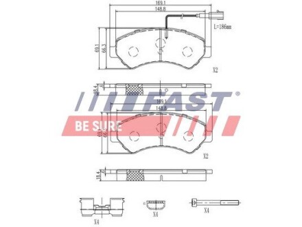 Колодки тормозные дисковые передние комплект CITROEN Jumper 06-, FIAT DUCATO 06- FAST FT29158