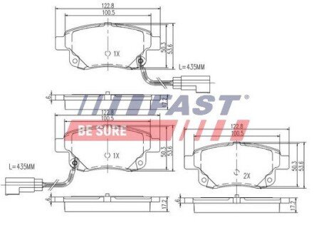 Колодки тормозные дисковые задние FORD TRANSIT 06-14 FAST FT29523