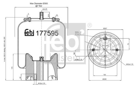 Пневмоподушка FEBI BILSTEIN 177595