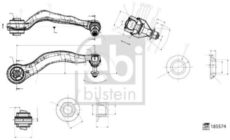 Важіль підвіски з сайлентблоком і кульовою опорою FEBI BILSTEIN 185574 (фото 1)