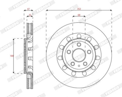 Диск гальмівний FERODO DDF2361C1