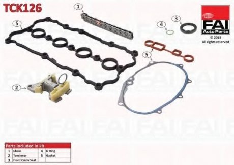 К-кт ланцюга ГРМ (повний) Skoda Octavia 2.0FSI 04-/VW Passat 05-/Jetta 05- Fischer Automotive One (FA1) TCK126