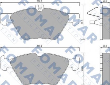 Колодки гальмівні дискові FOMAR FO 639081 (фото 1)