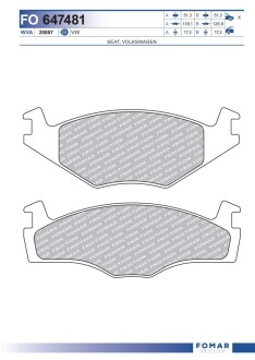 Колодки гальмівні дискові FOMAR FO 647481
