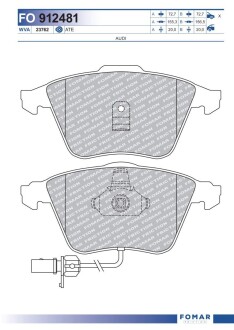 Колодки гальмівні дискові FOMAR FO 912481