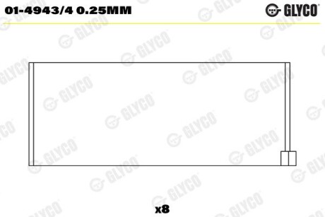 Вкладиші Glyco 01-4943/4 0.25MM