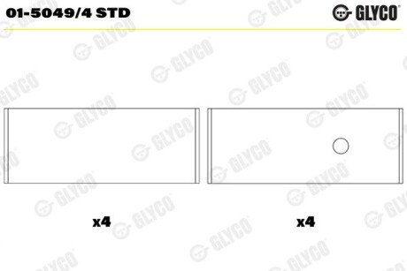 Пiдшипник шатуна (к-кт) Glyco 015049/4 STD