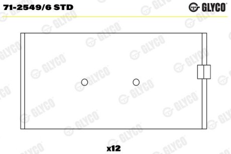 КМП вкладишів шатуна Glyco 712549/6 STD