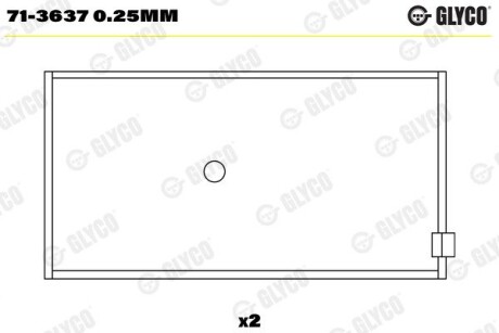 Вкладиші шатунні Glyco 713637 0.25MM