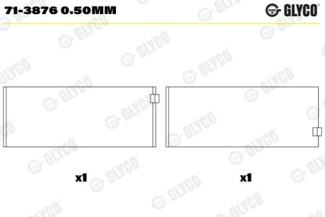 Вкладыши шатунные Glyco 713876 0.50MM