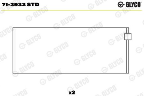 Вкладиші шатунні на 1 шатун Glyco 71-3932 STD