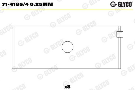 Пiдшипник шатуна (к-кт) Glyco 714185/4 0.25MM