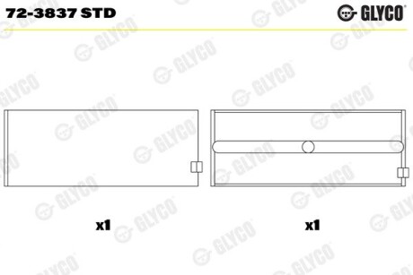 Вкладиші корінні STD Glyco 723837 STD