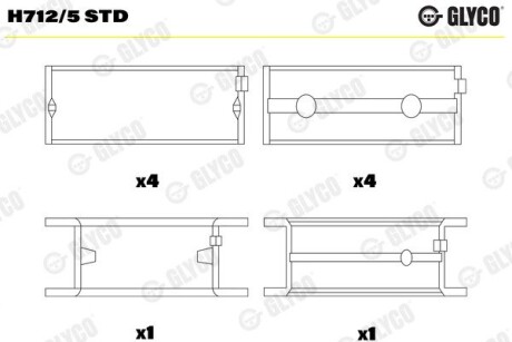 Вкладиші корінні MB OM314 Glyco H712/5 STD