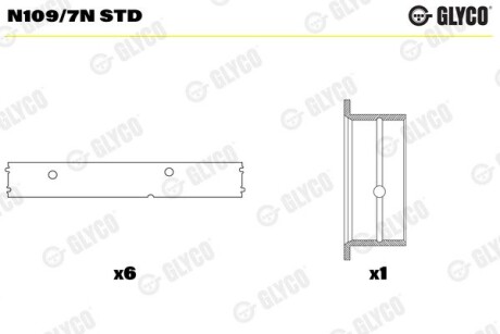 Вкладиші розподільного валу MAN/MB D2566/D2866/OM447 Glyco N109/7N STD