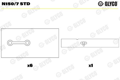 Втулки розподілвалу Glyco N150/7 STD