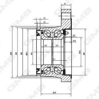 Ступица колеса заднего Toyota Land Cruiser 3.0, 4.0 (03-) GMB GH22830M (фото 1)