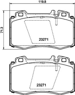 Гальмівні колодки перед. W220/W163/R129-230 HELLA 8DB355008-691