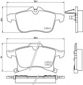 Гальмівні колодки перед. Opel Astra F/G/H/Zafira A/B 94- (ATE) HELLA 8DB355009221