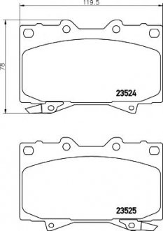 Гальмівні колодки перед. Land Cruiser/Lexus LX 470 98-08 HELLA 8DB355009-371