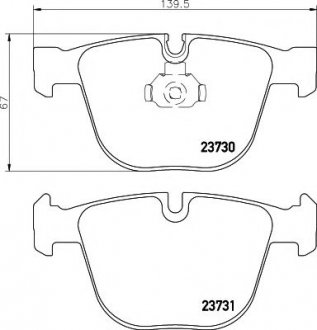 Гальмівні колодки зад. BMW 5 (E60)/7 (E65) 02-10 (ATE) HELLA 8DB355010-751