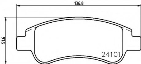 Гальмівні колодки перед. Berlingo/Partner 01- (Bosch) HELLA 8DB355011-521