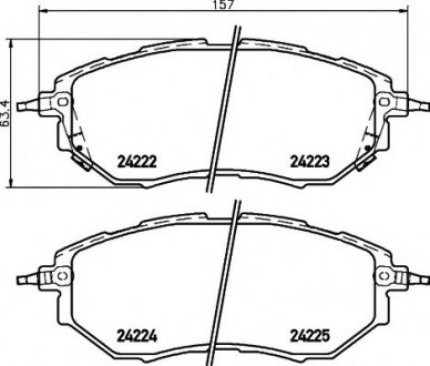 Гальмівні колодки дискові перед. Subaru Tribeca 05-/Forester 12-/Legacy 3,0 03- HELLA 8DB 355 012031