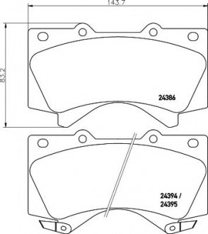 Гальмівні колодки перед. Toyota Land Cruiser 08- (advics) HELLA 8DB355013-151