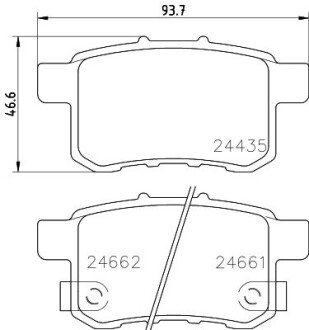 Колодки гальмівні дискові комплект; задн. HELLA 8DB355013631