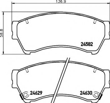 Гальмівні колодки перед. Mazda 6 1.8, 2.0 MRZ 07- HELLA 8DB 355 013-761