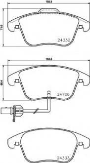 Гальмівні колодки дискові перед. Audi A4/Q5 (8RB) 08- HELLA 8DB 355 013-861