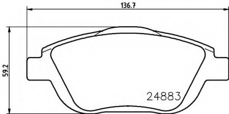 Колодки гальмівні дискові комплект; передн. HELLA 8DB 355 014-551