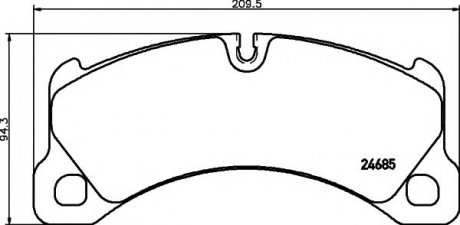 Гальмівні колодки перед.Cayenne (92А) 10- HELLA 8DB355015-131