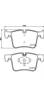 Гальмівні колодки перед. BMW F20-F35/F80-F87 2.0-3.5 i/d 10- HELLA 8DB355015-781 (фото 1)