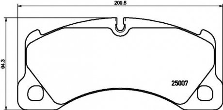 Гальмівні колодки дискові перед. VW Touareg 02- Porsche Cayenne 02- HELLA 8DB 355 015-801