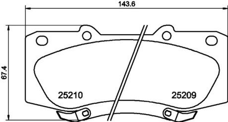 Колодки гальмiвнi дискові комплект; передн. HELLA 8DB355015821