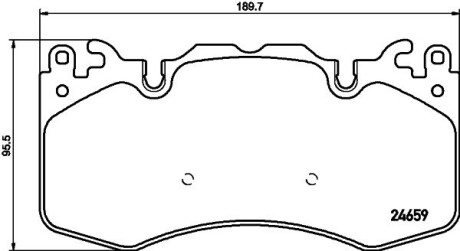 Гальмівні колодки перед. Range Rover 09- (brembo) HELLA 8DB355016151 (фото 1)