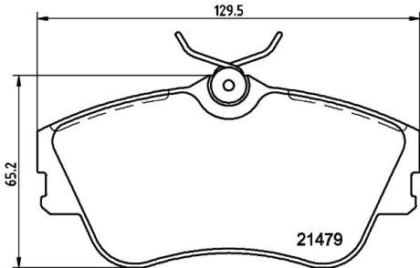 Гальмівні колодки перед T4 1.9TD/2.4D >99 (R15)(невент.диск) HELLA 8DB355018-071