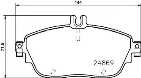 Гальмівні колодки дискові перед. Mercedes B - class 11- / A - class 11- HELLA 8DB 355 019-721