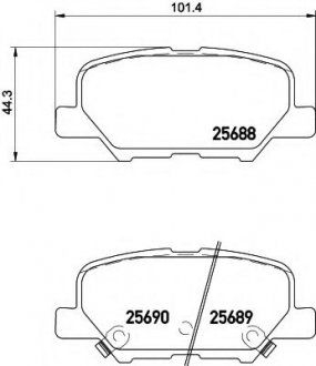 Гальмівні колодки дискові зад. Mazda6 2.0-2.5 12- HELLA 8DB 355 020-291 (фото 1)