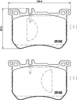 Гальмівні колодки перед. Mercedes-Benz W222, X222, R231 12- HELLA 8DB 355 020-491